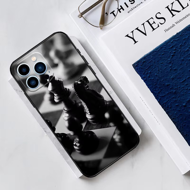 Schach Motiv Handyhülle als Stoßstangenabdeckung für iPhone 7, 8, X, XS, XR, 11, 12, 13, 14, 15, 16 Pro Max und Mini - Bild 2