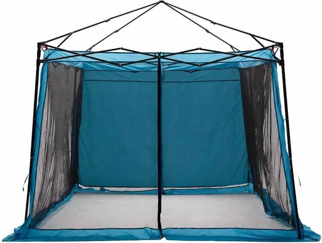 vidaXL Innenzelt mit Dach und Speicher in Blau, B/T/H: 303 x 303 x 196 cm, aus Taft - Bild 1