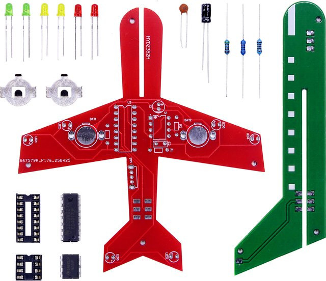 HESAI DIY Elektronik-Bausatz Kleines Flugzeug, Blinkende LED-Leiterplatte - Bild 1