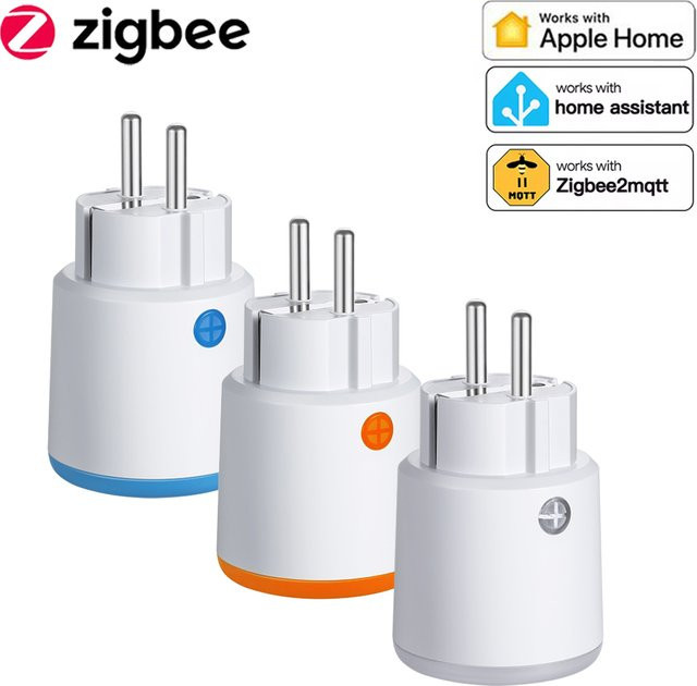 Haozee Smart Zigbee Steckdose in Weiß mit Power Energy Monitoring und Timer für Home Assistant und Zigbee2mqtt, 3680W 16A - Bild 1