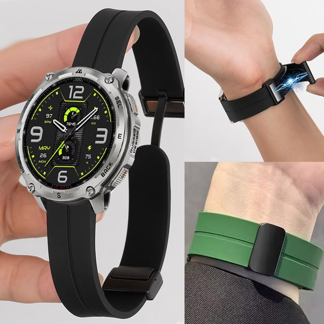 KOSPET Uhrenarmband Silikon, 22 mm, Schwarz, Unisex - Bild 1