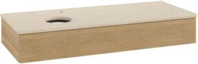 V&B Waschtischunterschrank Antao mit Frontstruktur und Beleuchtung, Farbe Eiche Honig, B/T/H: 120 x 50 x 19 cm - Bild 1