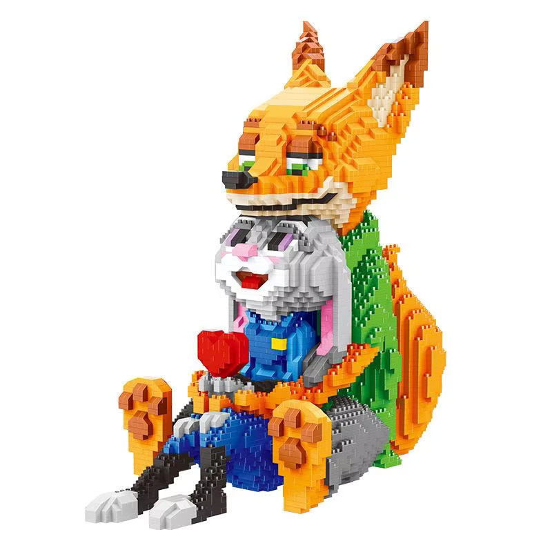 Enesco Tier-Polizei Hase Fuchs, Mini-Bausteine, Anime-Figur - Bild 4