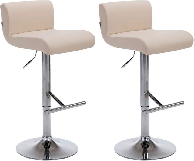 TPFLiving Drehstuhl aus Kunstleder in Beige mit Metallgestell und 360-Grad-Drehfunktion - Bild 1