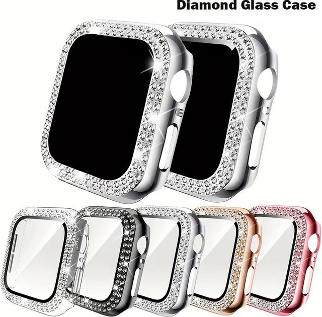 Apple Displayschutzfolie, Diamant, Kristall, Roségold, Unisex - Bild 1