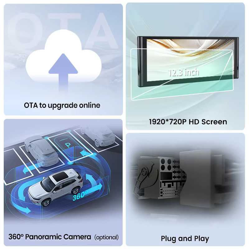 Junsun Wireless CarPlay und Android Auto Autoradio mit Qualcomm Snapdragon 668 für Audi A4 B5 B9 und A5 2017–2020 in Schwarz - Bild 2