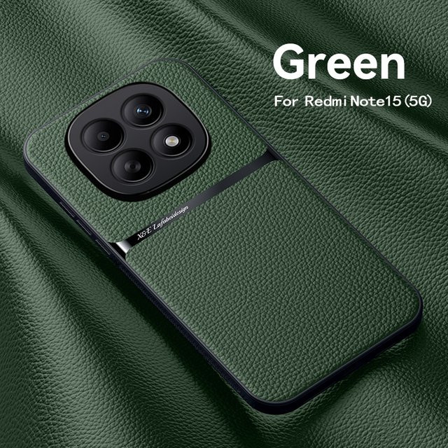 Magnetische Lederhülle mit Autohalterung für Xiaomi Redmi Note 15 Pro, Redmi Note 14 Pro und Redmi Note 14 in Schwarz oder Blau - Bild 1