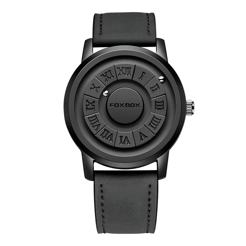 FOXBOX Armbanduhr, Quarz, Leder, Schwarz, Herren - Bild 6