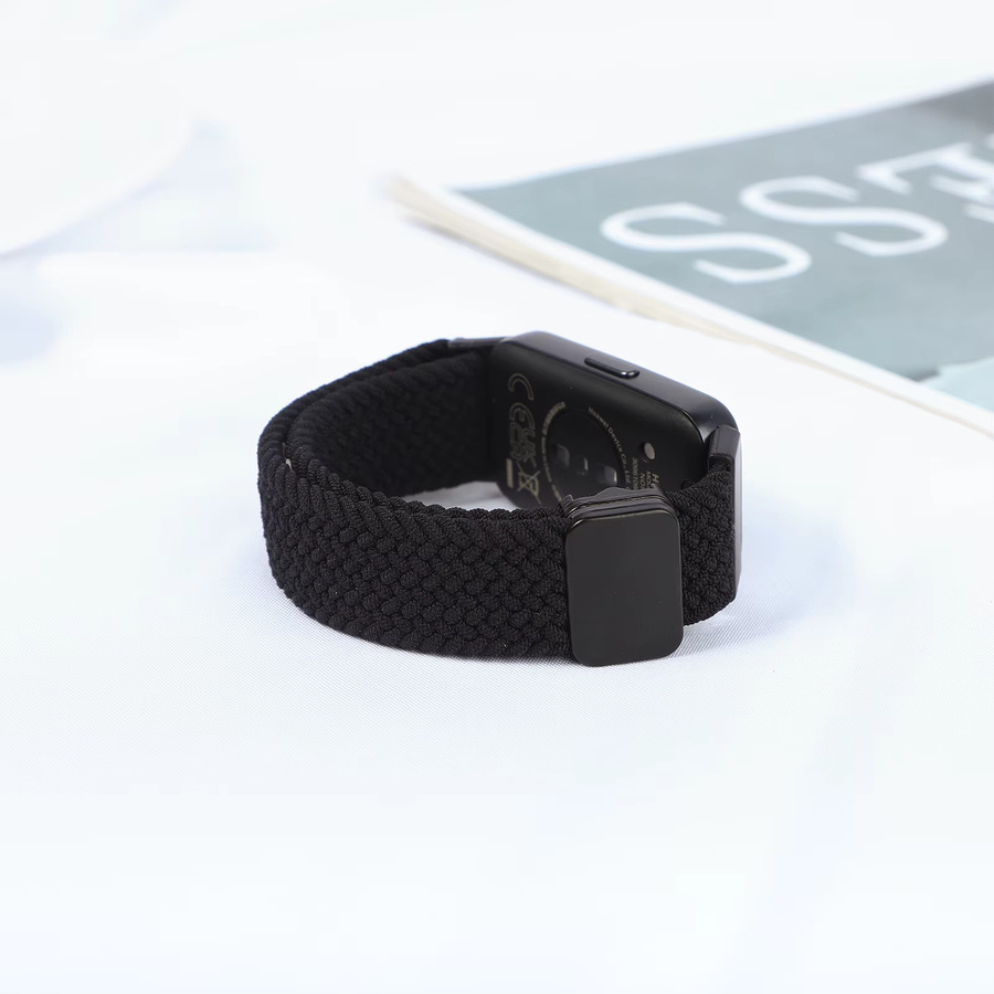 Armband für Huawei Band 8 9 10, elastisch, magnetisch, geflochten, Schwarz, Unisex - Bild 1