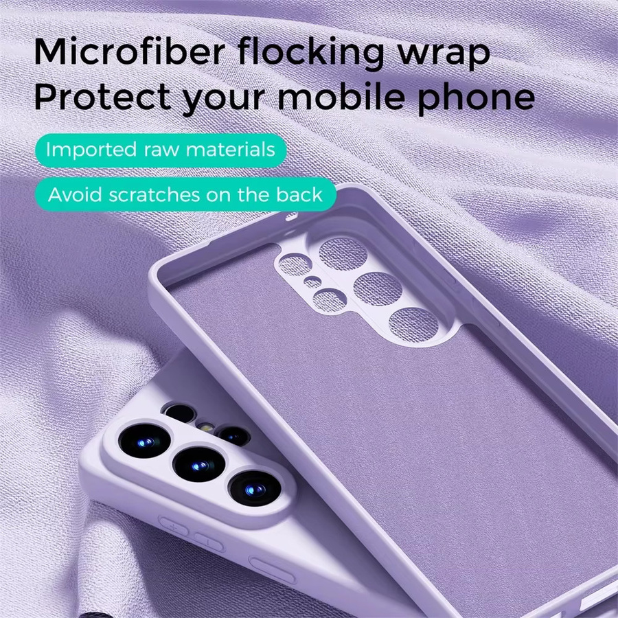 Original Touch Flüssigsilikon Handyhülle für Samsung S26 Ultra S25 S24 FE Plus mit MagSafe Kompatibilität in Beige und Purple - Bild 2