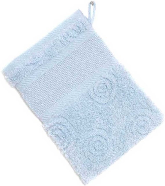 Rico Design Waschhandschuh Kreise in Eisblau aus Baumwolle, B: 15 cm, H: 21 cm - Bild 1