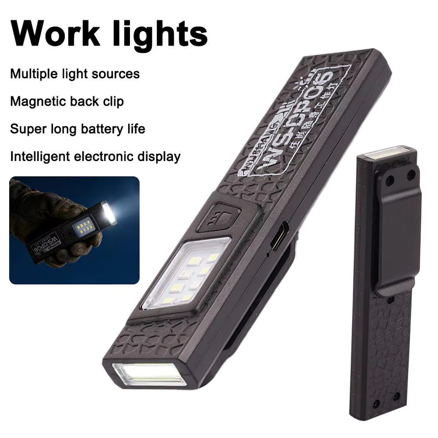 KDULIT LED-Taschenlampe wiederaufladbar mit Magnet und Klemme in Schwarz - Bild 3