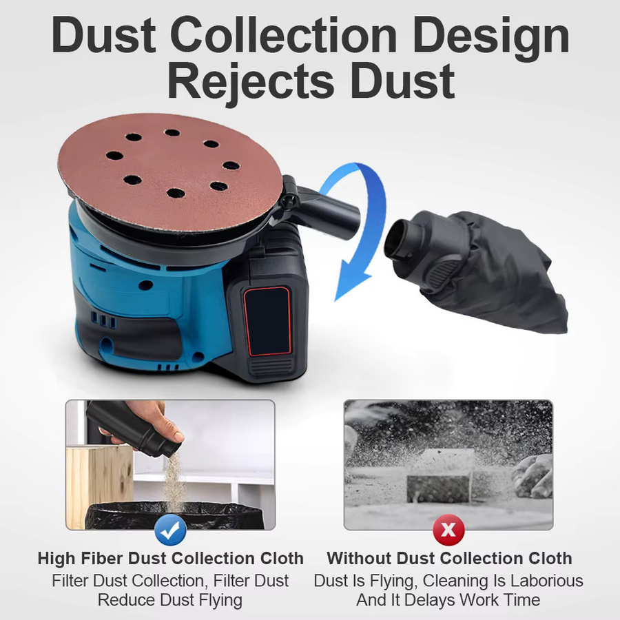Makita LXT Elektrischer Exzenterschleifer in Blau für 18 V Akku, 125 mm Schleifscheibenaufnahme, 3-Gang-Holzschleifer zum Schleifen und Polieren - Bild 2