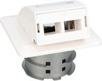 DIGITUS FTTH Glasfaser Unterputz-Wandanschlussdose mit 2 Ports in Weiß - Bild 1