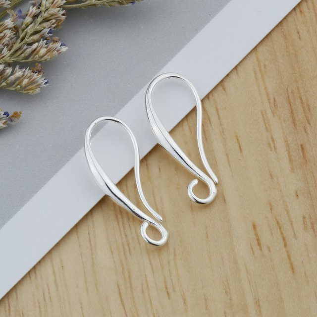 Ohrhaken Silber, mit glatten Verschlüssen, Unisex - Bild 1