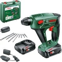 Bosch Home and Garden Akku-Bohrhammer Uneo Maxx 18V mit 2 Akkus PBA 18V 2.0Ah und Ladegerät AL 18V-20 in Schwarz-Grün - Bild 1