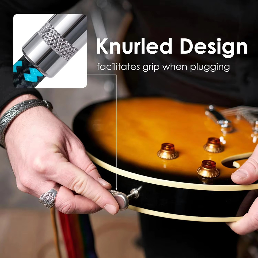 Miwayer E-Gitarren-Bass-Kabel Mono-Audiokabel für Instrumentenverstärker, Schwarz - Bild 5