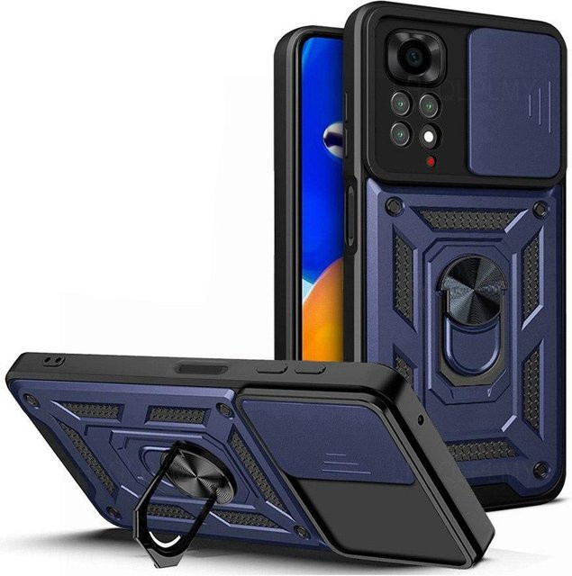 Stoßfeste Rüstung Schutzhülle mit Kameraschutz für Xiaomi und Redmi Modelle in Blau - Bild 1