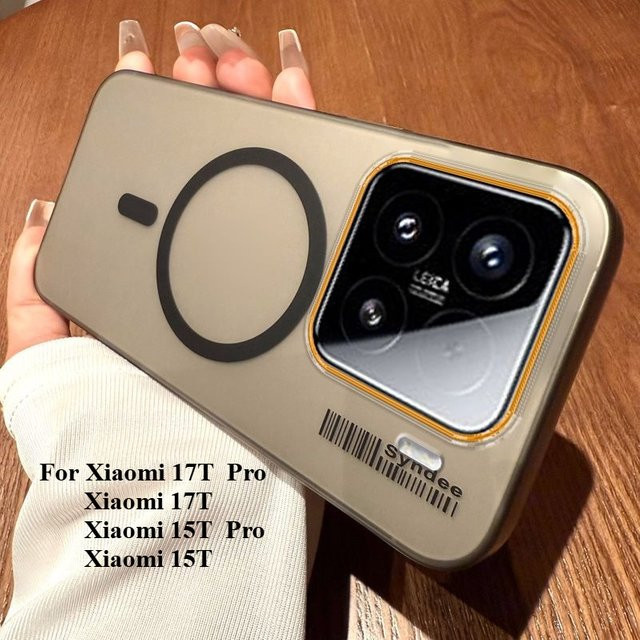 Transparente magnetische PC-Handyhülle für Xiaomi 14T 14T Pro 15T 17T 17 Ultra 17 Pro Max mit MagSafe Unterstützung in Orange - Bild 1