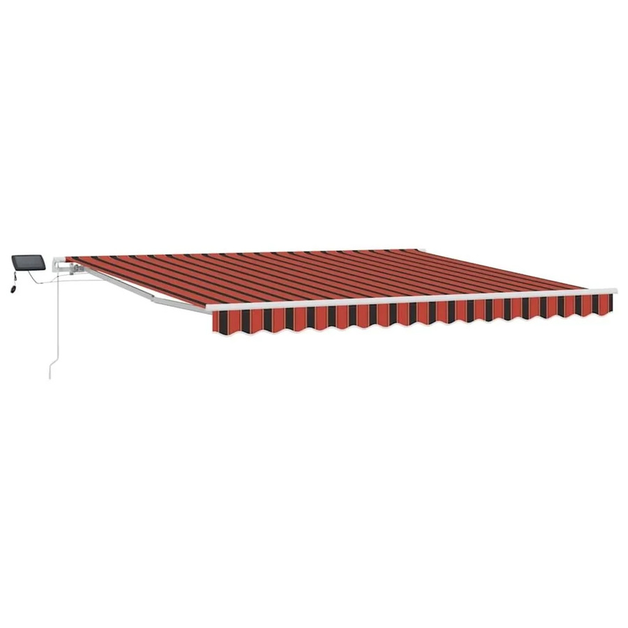 vidaXL Einziehbare Markise mit ausfahrbaren Armen in Orange und Braun aus Stahl und Polyester, B: 400 cm, T: 300 cm - Bild 2