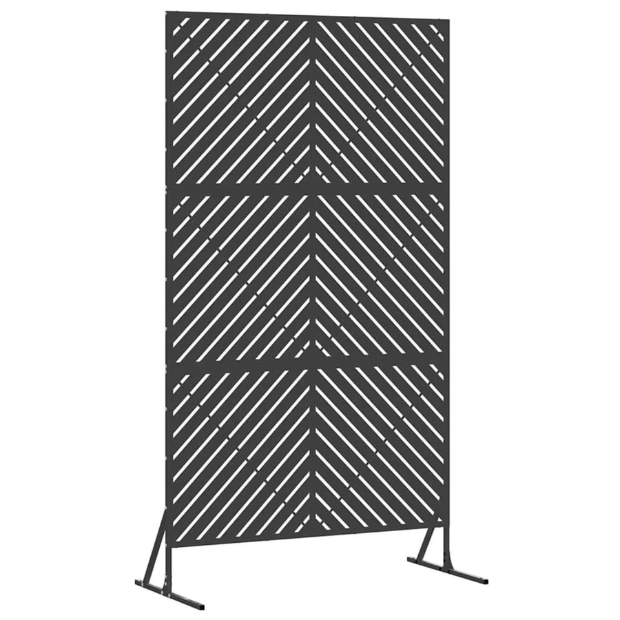 vidaXL Sichtschutz Paravent aus Stahl in Schwarz, B/T/H: 100 x 50 x 180 cm - Bild 2