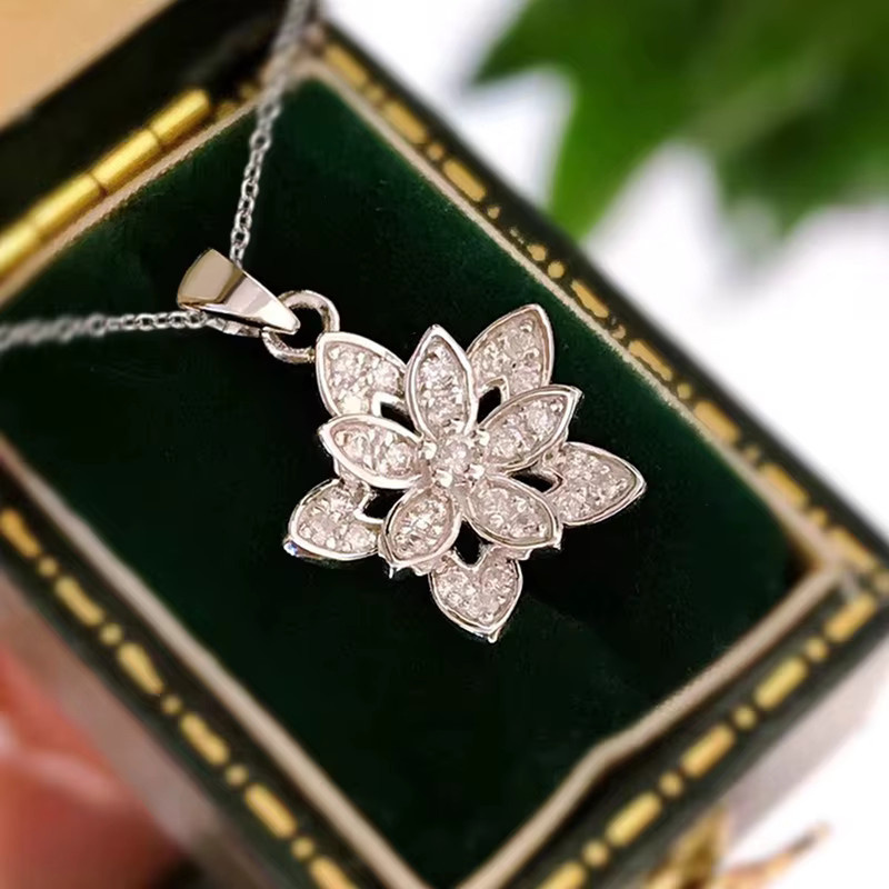 Huitan Halskette, Blumenform, Silber, Zirkonia, Damen - Bild 3