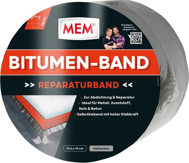 MEM Bitumen-Band Blei in Schwarz und Grau, Breite: 10 cm, Länge: 10 m - Bild 1