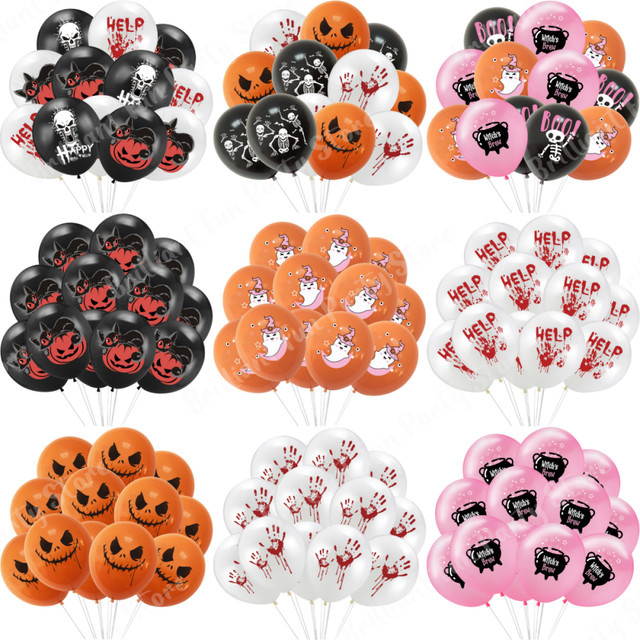 Brilliant life Halloween-Latexballons in Schwarz, Orange, Weiß und Rosa, Durchmesser: 30,5 cm - Bild 1