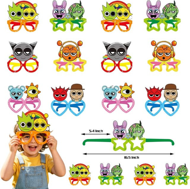 Hasbro Sprunkis Partybrillen, 12-teiliges Set, Party-Event-Zubehör - Bild 1
