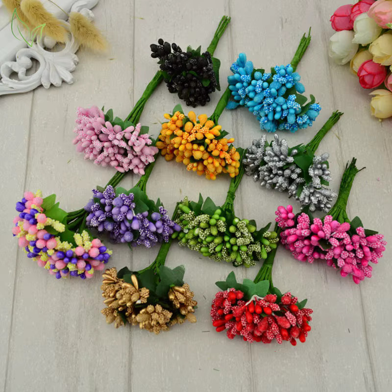 12er Paket Künstliche Blumen Staubblatt in Schwarz für DIY Hochzeitsdeko und Kranzgestecke - Bild 2