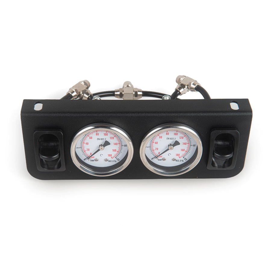 XMSJ Manuelle Doppelpaddelventil-Luftpumpe mit 0-180 PSI Manometer und Schaltfeld für LKW-Autositze, Schwarz - Bild 2
