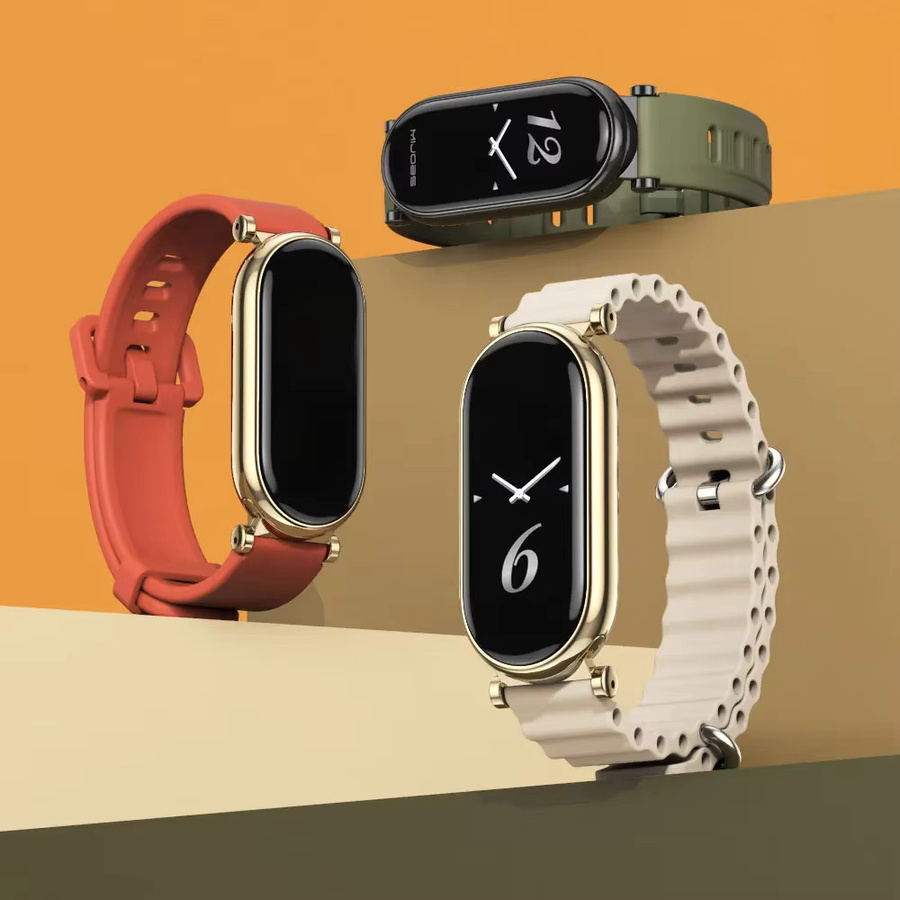 MIJOBS Silikon Armband mit NFC für Xiaomi Mi Band 9, Mi Band 8 und Xiaomi Smart Band 10 in Rot - Bild 2