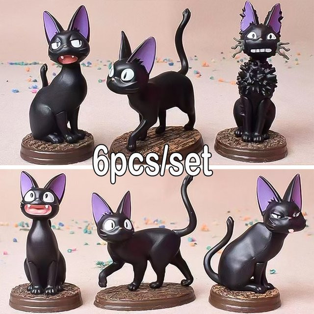 Bandai Hayao Miyazaki Jiji Schwarze Katze, Actionfigur, 6-teiliges Set - Bild 1