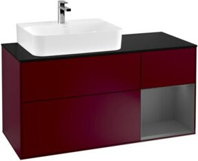 V&B Finion Waschtischunterschrank mit LED-Wandbeleuchtung in Anthrazit, Breite: 120 cm - Bild 1