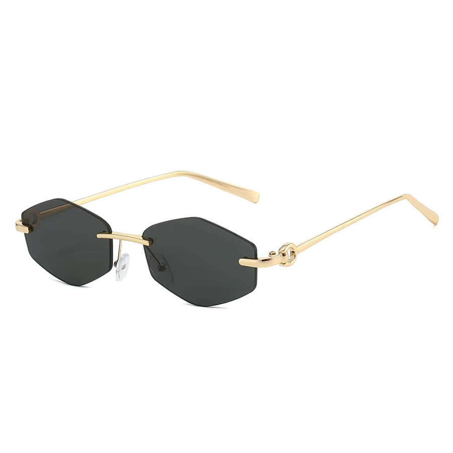 Artorigin Rhombus Polygon Sonnenbrille, randlos, hexagonal, Metall, Damen - Bild 1