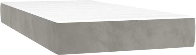 vidaXL Taschenfederkernmatratze mit Samtbezug in Hellgrau, B/T/H: 80 x 210 x 20 cm - Bild 1