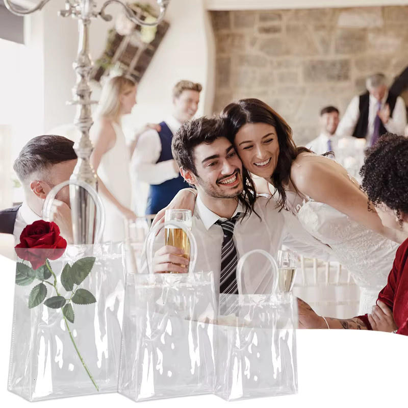 Transparente Geschenktüten aus PVC mit Griff für Hochzeiten, Geburtstage und Gastgeschenke - Bild 2