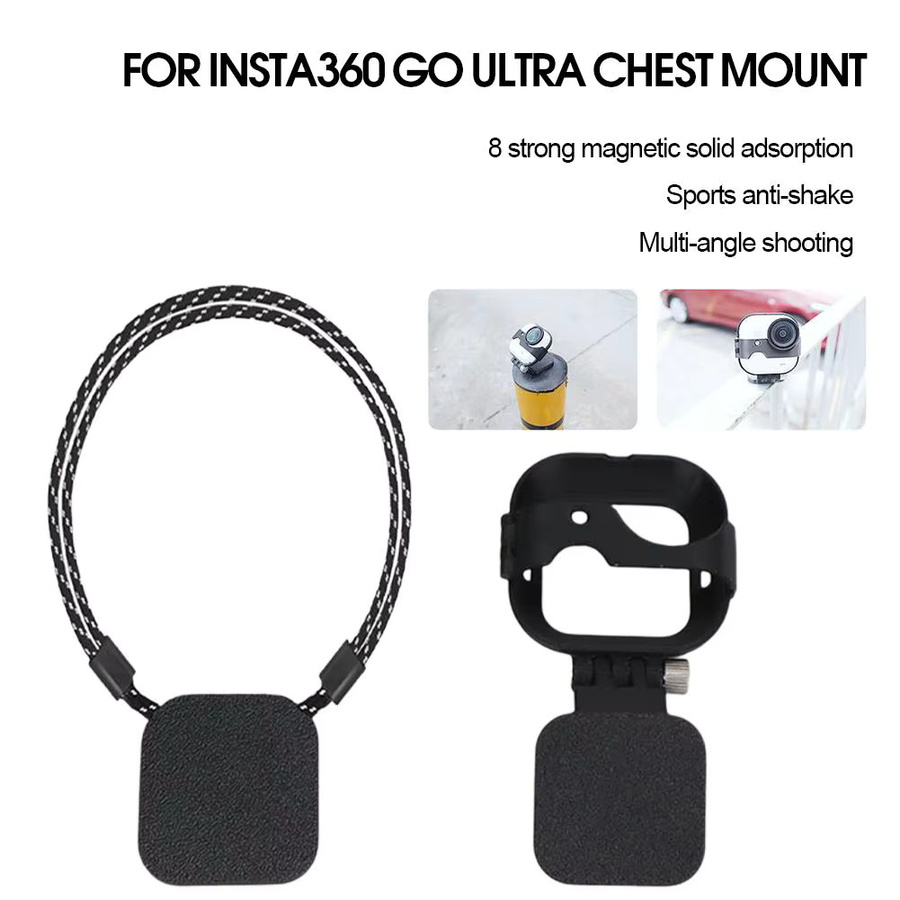 Insta360 Go Ultra Magnetische Brusthalterung mit Quick Release und Lanyard in Schwarz - Bild 1