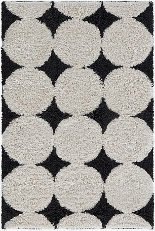 Jotex Badematte MARIANNE in Schwarz-Weiß mit grafischem Design, rechteckig und rutschfest - Bild 1