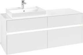 V&B Waschtischunterschrank Collaro in Weiß mit LED-Beleuchtung B/T/H: 140 x 50 x 54,8 cm - Bild 1