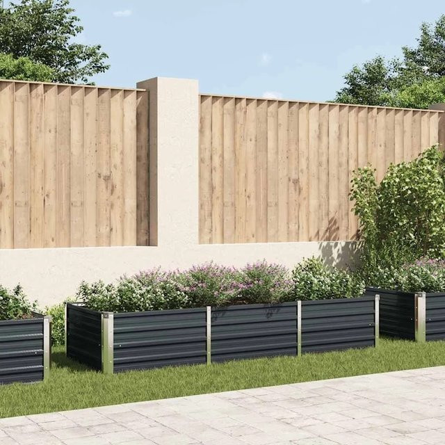 Furnicato Garten-Hochbeet aus verzinktem Stahl in Anthrazit, B/T/H: 240 x 80 x 45 cm - Bild 1