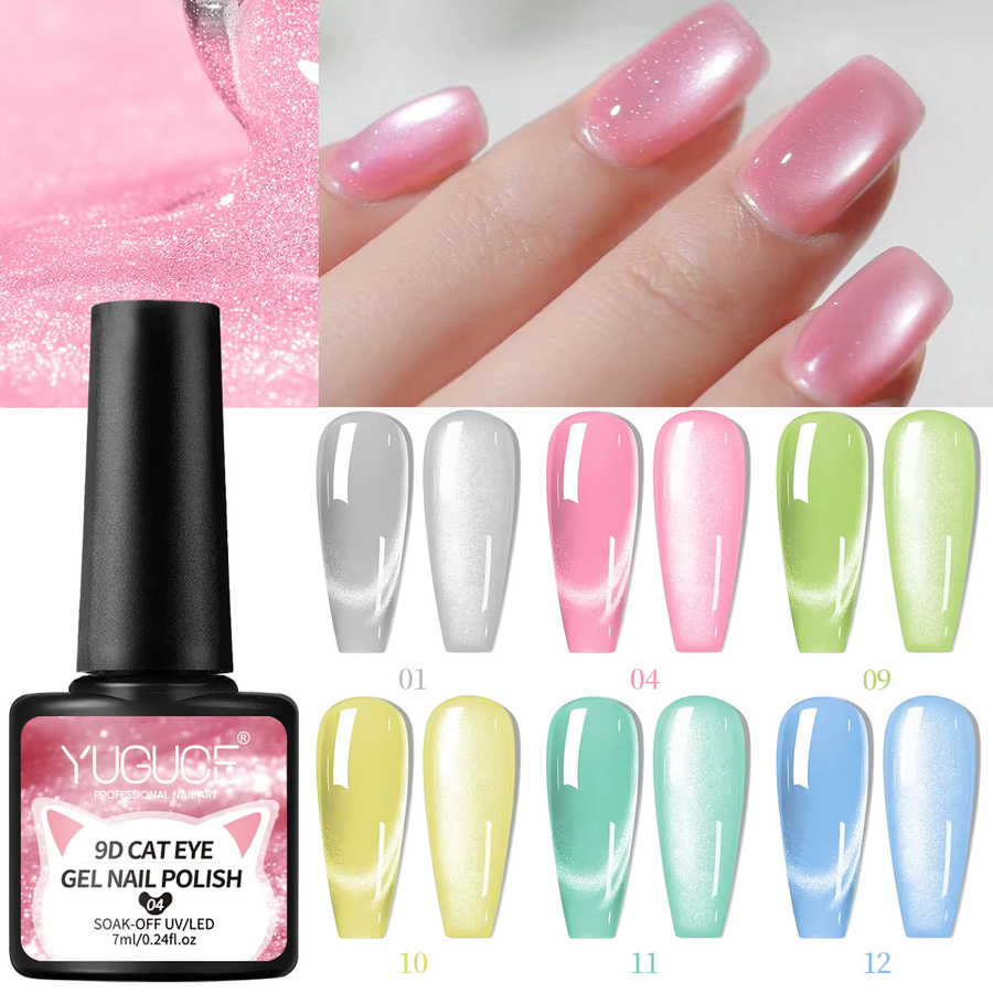 YUGUCE Katzenaugen-Nagellack-Gel, 6 Stück, glänzend - Bild 1