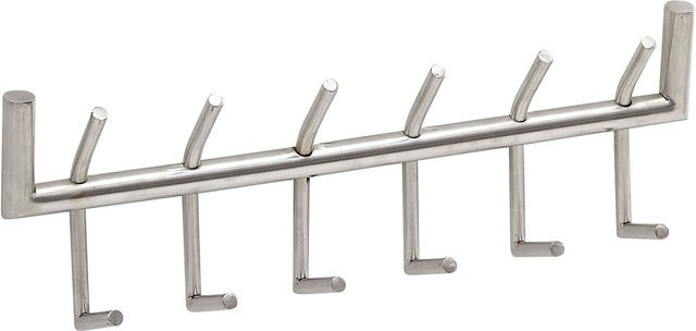 Wandgarderobe FineBuy aus Metall in Silber mit Hakenleiste, Breite: 60 cm, Höhe: 19 cm, Tiefe: 10 cm - Bild 1