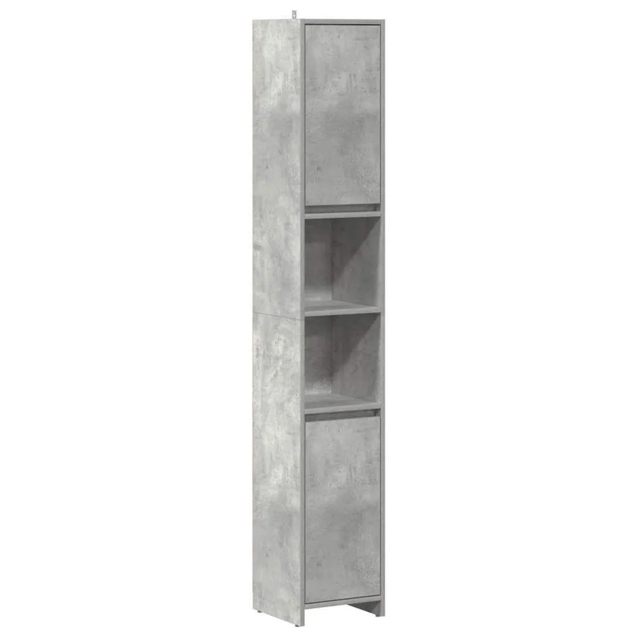 vidaXL Badezimmerschrank Betongrau aus Holzwerkstoff mit Türen und Regalböden B/T/H: 30 x 30 x 183,5 cm - Bild 2