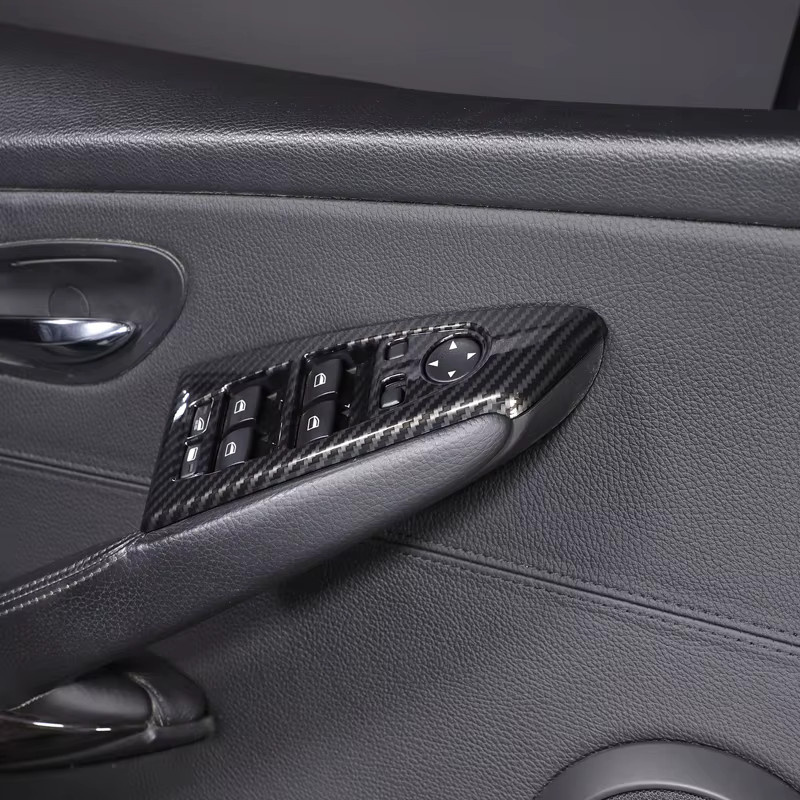 Suetlcoity ABS Auto Tür Armlehne Fensterheber Schalter Panel Abdeckung Trim für BMW 6er E63 E64 2004-2009 in Schwarz - Bild 3