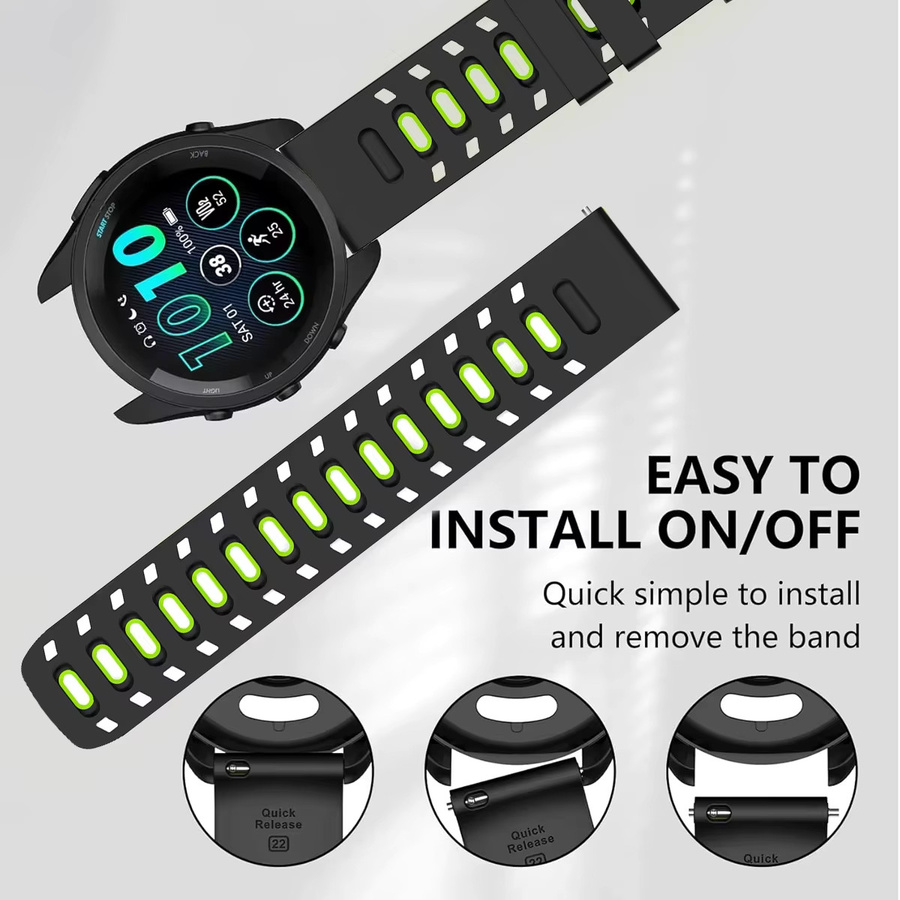 Huawei Uhrenarmband Silikon, 22 mm, Schwarz, Unisex - Bild 2