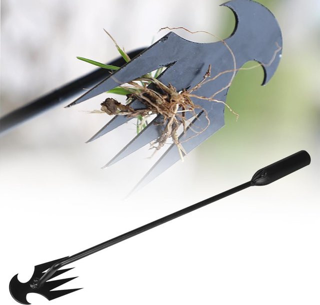 Unkraut Artefakt Unkrautentferner aus Manganstahl mit 4-Klaue für die Gartenarbeit in Schwarz - Bild 1