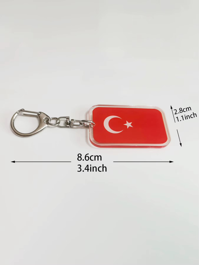 Schlüsselanhänger Acryl, Türkiye-Flaggen-Design, Unisex - Bild 4