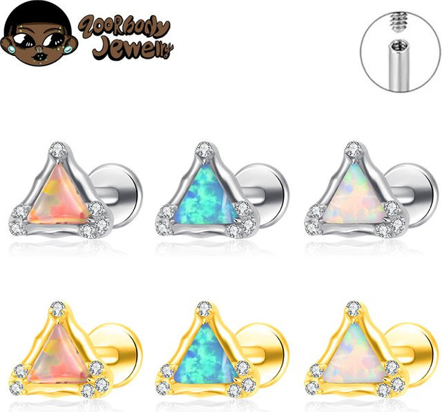 ZOORBODY JEWELRY Ohrring Titan, Opal, Zirkonia - Bild 1