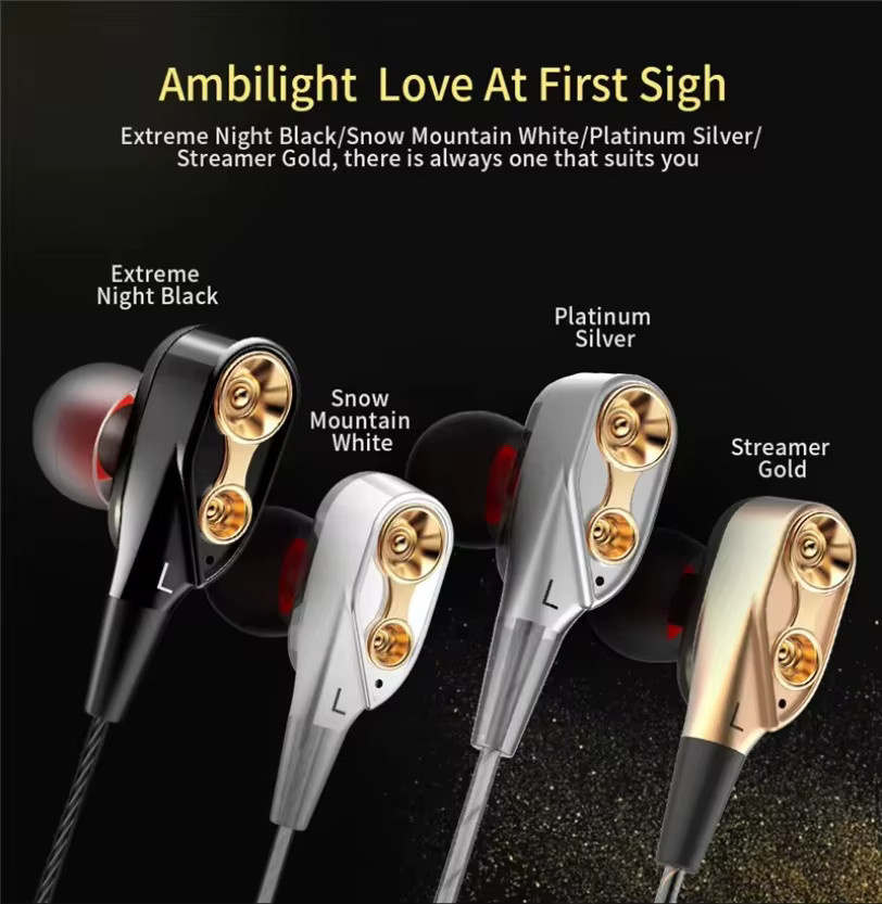 QKZ CK8 In-Ear Kopfhörer mit 3,5 mm Klinke, HiFi Stereo Headset mit Mikrofon und Kupfer-Treiber, Silber - Bild 3